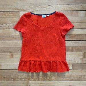 Anthropologie Postmark Orange Peplum Top Size S